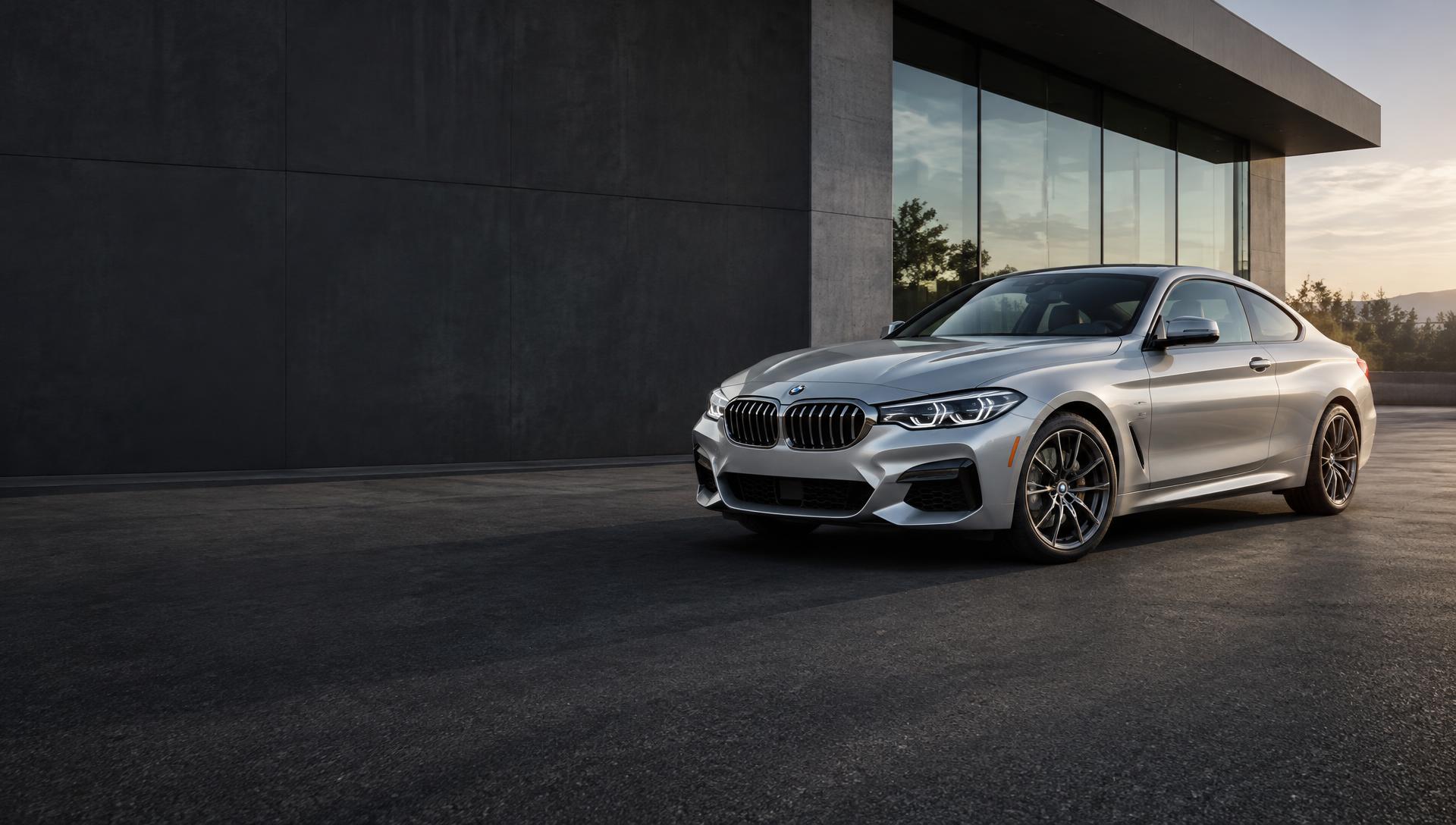 Silver coupe on a modern dealership forecourt